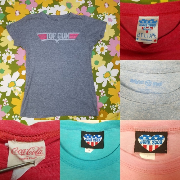 Junk Food T Shirt Lot of 9 Baby Tees Retro Bundle - Picture 4 of 6